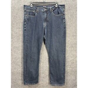 Lands End Flannel Lined Jeans Men’s 38x32 Traditional Fit Straight Dark Wash EUC